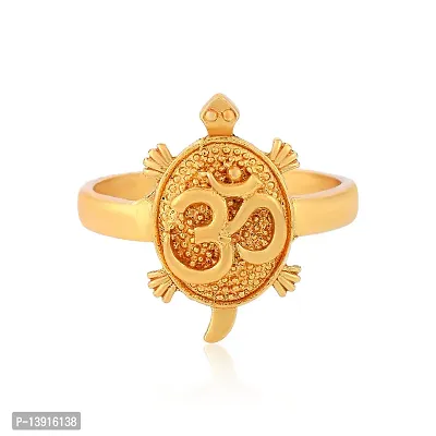 Rubans Luxury 22K Gold Plated Finely Detailed Goddess Statement Ring.